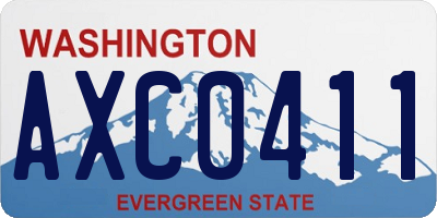 WA license plate AXC0411