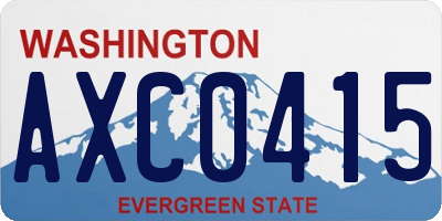 WA license plate AXC0415