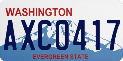 WA license plate AXC0417