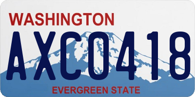 WA license plate AXC0418