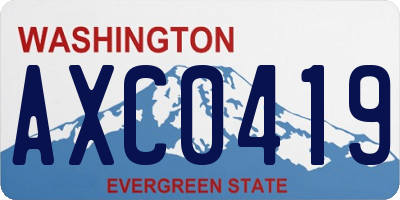 WA license plate AXC0419