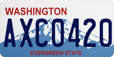WA license plate AXC0420