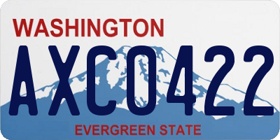 WA license plate AXC0422