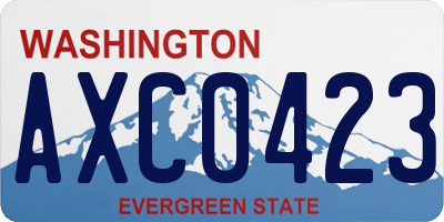 WA license plate AXC0423