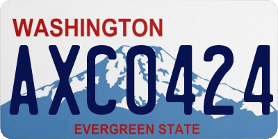 WA license plate AXC0424
