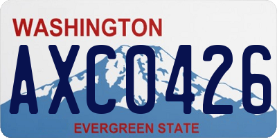 WA license plate AXC0426