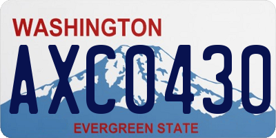 WA license plate AXC0430