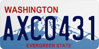 WA license plate AXC0431