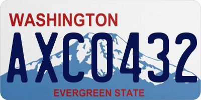 WA license plate AXC0432