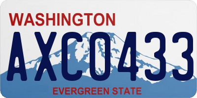 WA license plate AXC0433