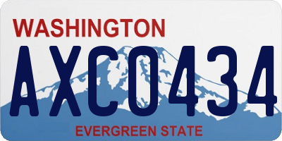 WA license plate AXC0434