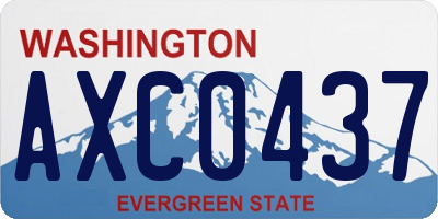 WA license plate AXC0437