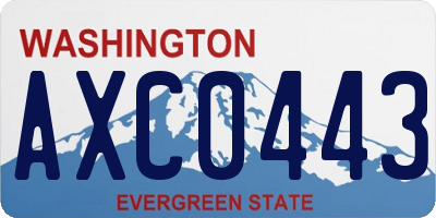 WA license plate AXC0443