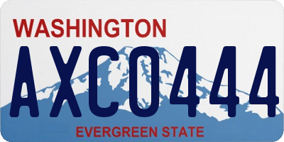 WA license plate AXC0444