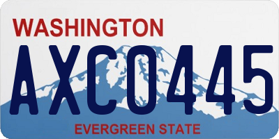 WA license plate AXC0445