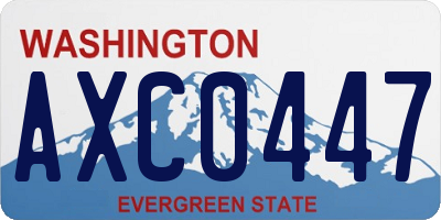 WA license plate AXC0447