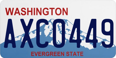 WA license plate AXC0449