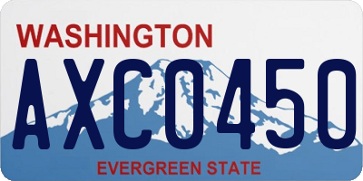 WA license plate AXC0450