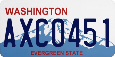 WA license plate AXC0451