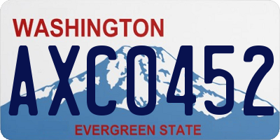 WA license plate AXC0452