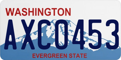 WA license plate AXC0453