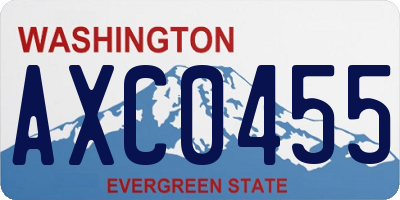 WA license plate AXC0455