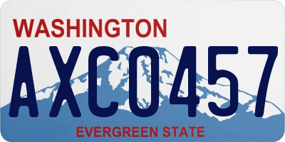 WA license plate AXC0457