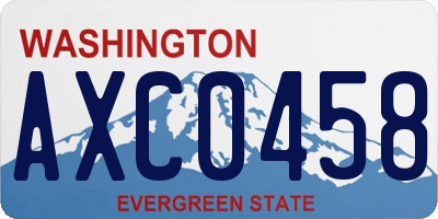 WA license plate AXC0458