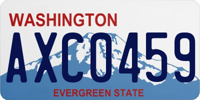 WA license plate AXC0459