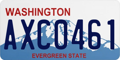 WA license plate AXC0461