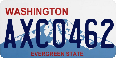 WA license plate AXC0462