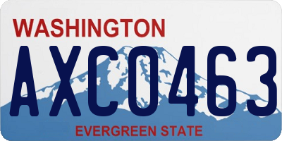 WA license plate AXC0463
