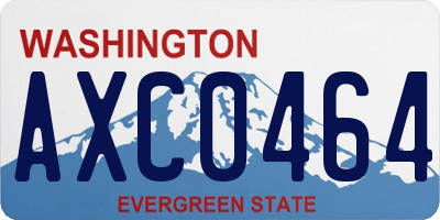 WA license plate AXC0464