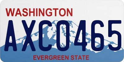 WA license plate AXC0465