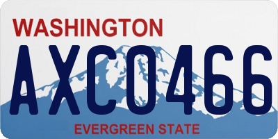 WA license plate AXC0466