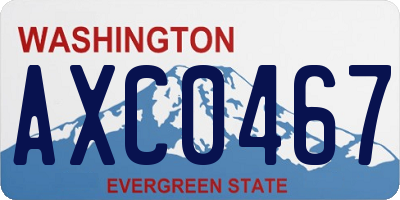 WA license plate AXC0467