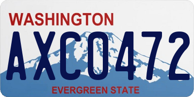 WA license plate AXC0472