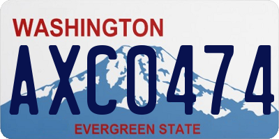 WA license plate AXC0474