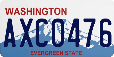 WA license plate AXC0476