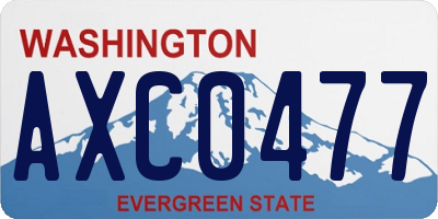 WA license plate AXC0477