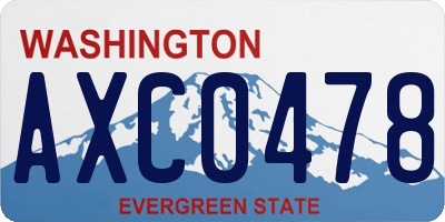 WA license plate AXC0478