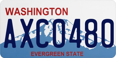 WA license plate AXC0480