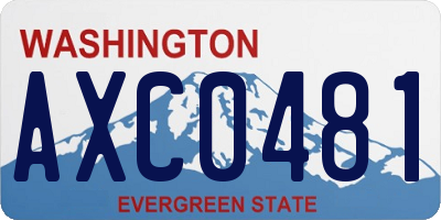 WA license plate AXC0481