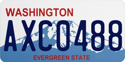 WA license plate AXC0488