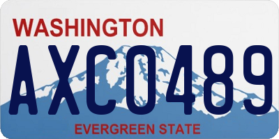 WA license plate AXC0489