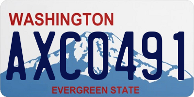 WA license plate AXC0491