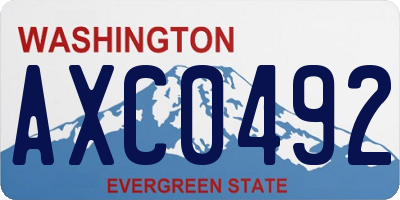 WA license plate AXC0492