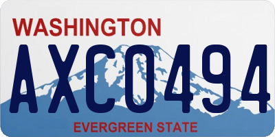 WA license plate AXC0494
