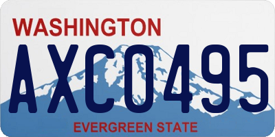 WA license plate AXC0495