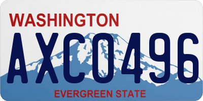 WA license plate AXC0496